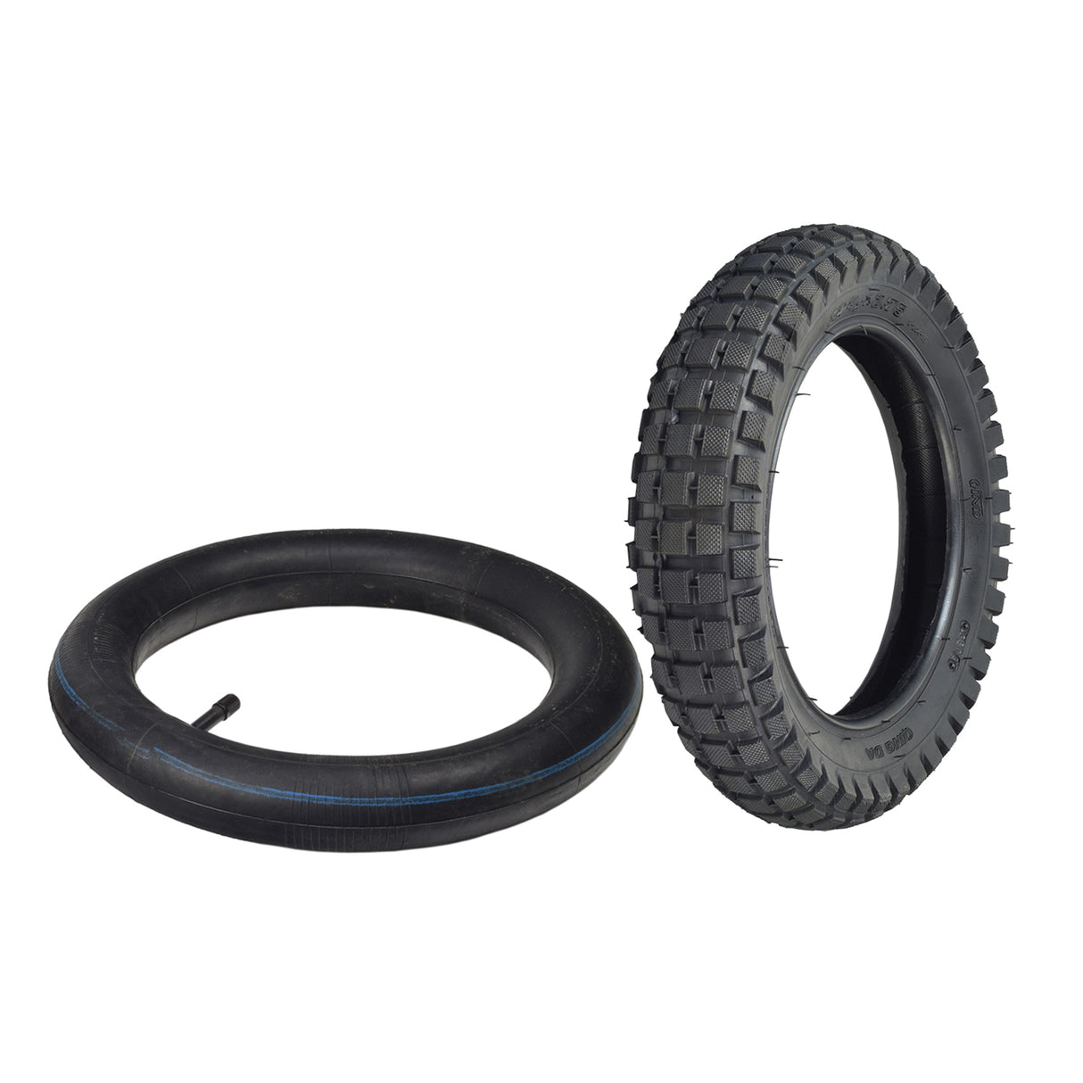 12-1/2 x 2.75 Dirt Bike Tire and Tube Set for Razor MX350 & MX400 featuring a close-up of the knobby tread pattern, ideal for dirt bikes and scooters, shown as a complete combo set.