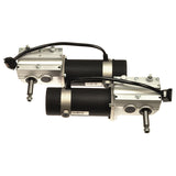 Close-up of Drive Motor Assemblies (MTS:62010023/MTS:62020023) for Jazzy 600, showcasing detailed electric motors and components essential for left or right side configurations.