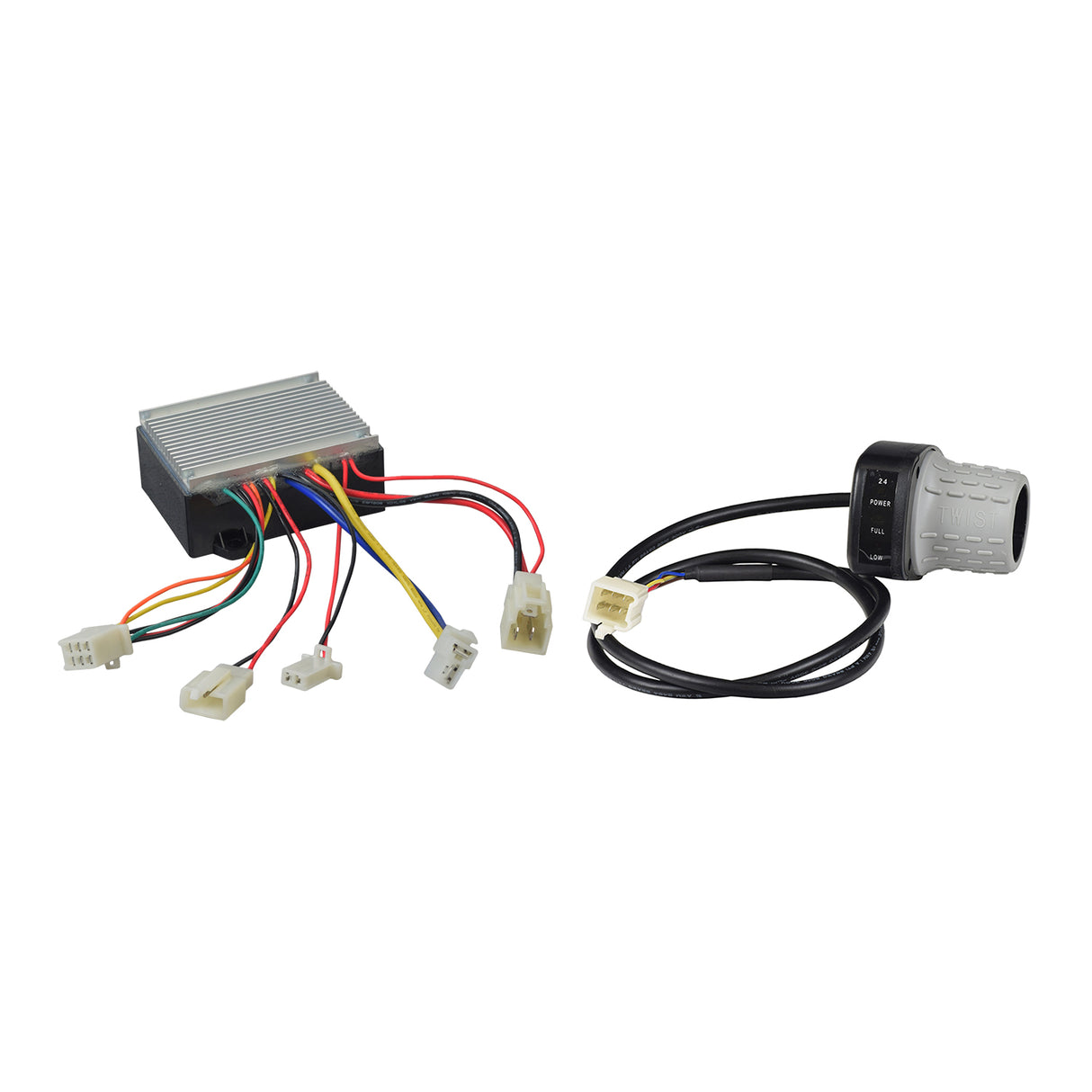 HB2430-TYD6-FS Razor 6-Wire Throttle & Controller Bundle for the Razor Dirt Quad (All Versions) featuring a close-up of the control module, wires, and throttle components.