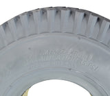 Close-up of the 3.00-4 (10x3, 260X85) Foam-Filled Mobility Tire with C248 Powertrax Tread, showcasing its knobby tread pattern and solid, non-marking gray rubber construction, ideal for mobility scooters and power chairs.