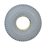 Foam-filled, flat-free 3.00-4 (10x3, 260X85) mobility tire with C248 Powertrax knobby tread pattern, designed for scooters and power chairs. Features a solid, non-marking gray rubber construction.