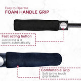 Golf Umbrella with Foam Handle: Close-up of the durable foam grip handle, ensuring comfort and superior hand-hold, ideal for extended use in wet conditions.