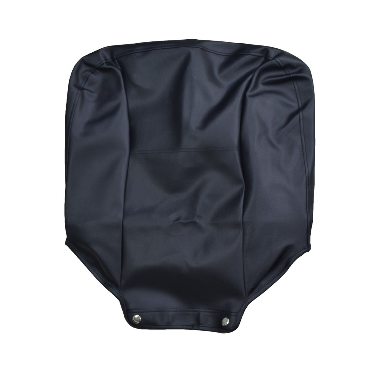 Seat Cover Set for Pride Revo, Sonic, & Go-Go Mobility Scooters: Black leather seat cover set including base and back covers with a snap enclosure and rear pouch.