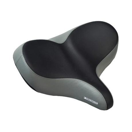 Oversized Extra Wide Cruiser Saddle Seat for Bikes & Scooters, featuring a contoured design for enhanced comfort, ideal for beach cruisers, stationary bikes, and adult trikes with a standard 7/8 seat post.