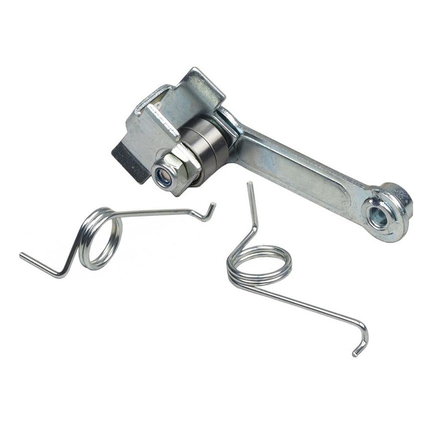 Chain Tensioner with Springs for Razor MX500, MX650, SX500 Dirt Rocket, & RSF650 Electric Sport Bike; includes a metal tool with a screw, bolt, and two springs.