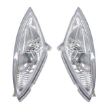 Turn Signal Housing for eWheels EW-36 & EW-36 Elite Scooters, featuring a chrome-finished bezel and clear lens, displayed as a pair of headlights.