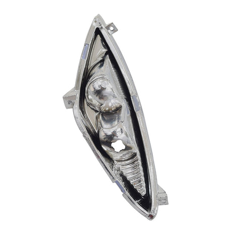 Turn Signal Housing for eWheels EW-36 & EW-36 Elite Scooters, featuring a chrome-finished bezel and clear lens piece, shown in a close-up of the headlight area.