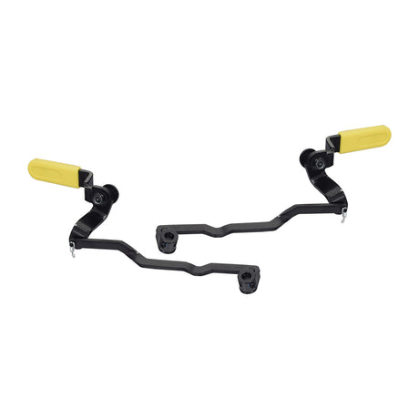 Freewheel Release Lever for Quantum Q6 Edge & Jazzy 600 ES Power Chairs, featuring a black and yellow handlebar design, essential for disengaging the motor to enable manual pushing of the power chair.