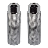 3/8 Lead Foot Steel Axle Pegs for Bikes (Set of 2), shown in close-up, highlighting their knurled, grooved surface. Ideal for BMX stunts, these steel pegs fit 3/8 axles.