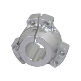 1 Bore Rear Wheel Hub for Go-Karts & Drift Trikes, featuring a silver metal object with pre-drilled bolt holes and screws, designed for a 1 axle and made of billet aluminum alloy.