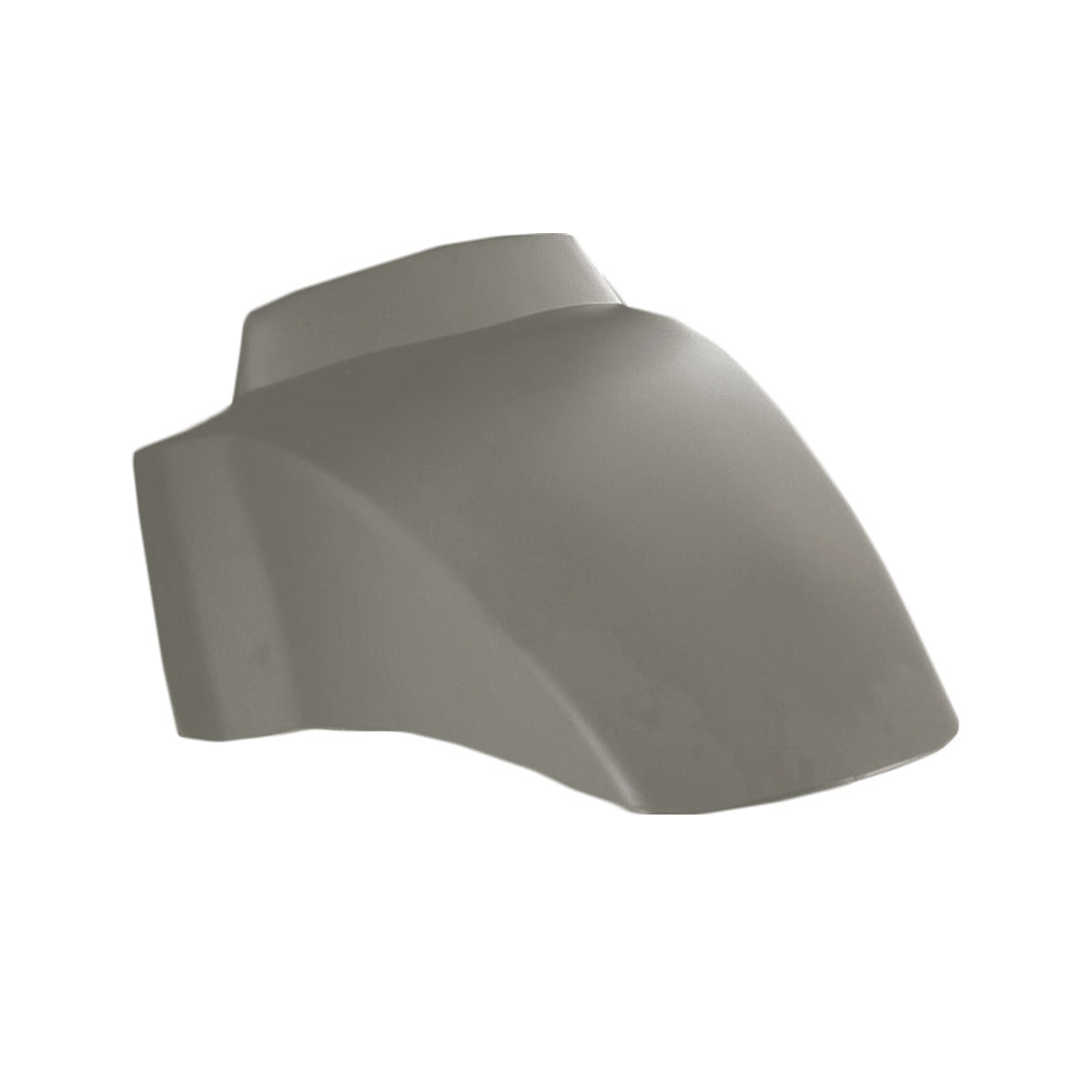 Front Fender for the Pride Mobility Raptor (R3-1700) Scooter, featuring a curved neck design, made of grey plastic, shown against a white background.