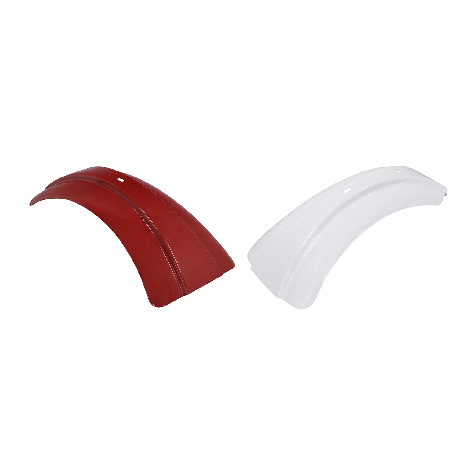 Rear Fender for the Coleman BT200X Mini Bike, shown as a durable, sleek fender designed to protect against mud and debris, available in interchangeable red and white finishes.