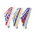 Multicolor Sail Flags for Mobility Scooters & Power Chairs, featuring vibrant sewn panels and a sturdy construction, with black rods and a mounting bracket included for easy installation.