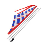 Multicolor Sail Flag for Mobility Scooters & Power Chairs, featuring red, white, and blue panels with a sturdy metal rod and bolt for secure mounting.