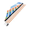 Multicolor Sail Flag for Mobility Scooters & Power Chairs: A colorful kite-like flag with a handle and mounting bracket, featuring sewn-together panels for enhanced visibility and style while riding.