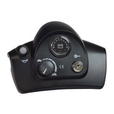 Top Console Assembly for the 2nd Generation Go-Go Elite Traveller (SC40E/SC44E) featuring dials, buttons, a key switch, and a battery gauge.