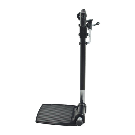 Elevating Leg Rest Style 12 with 8-1/2x6 Footplate for Jazzy and Jet Power Chairs, featuring a black and silver foot pedal and stand, designed to retrofit previous models.