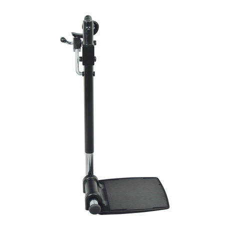 Elevating Leg Rest Style 12 with 8-1/2x6 Footplate for Jazzy and Jet Power Chairs, featuring a black foot pedal and stand suitable for various models.