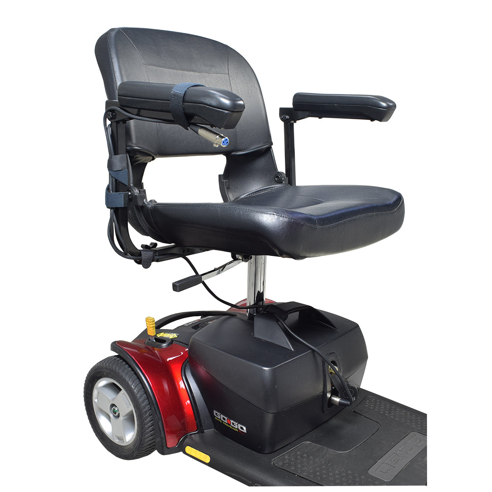 XLR Charging Cord Extension Kit for ActiveCare & Drive Medical Battery Boxes, featuring a 6' cord with XLR connectors, shown coiled near a black chair with a red wheel.