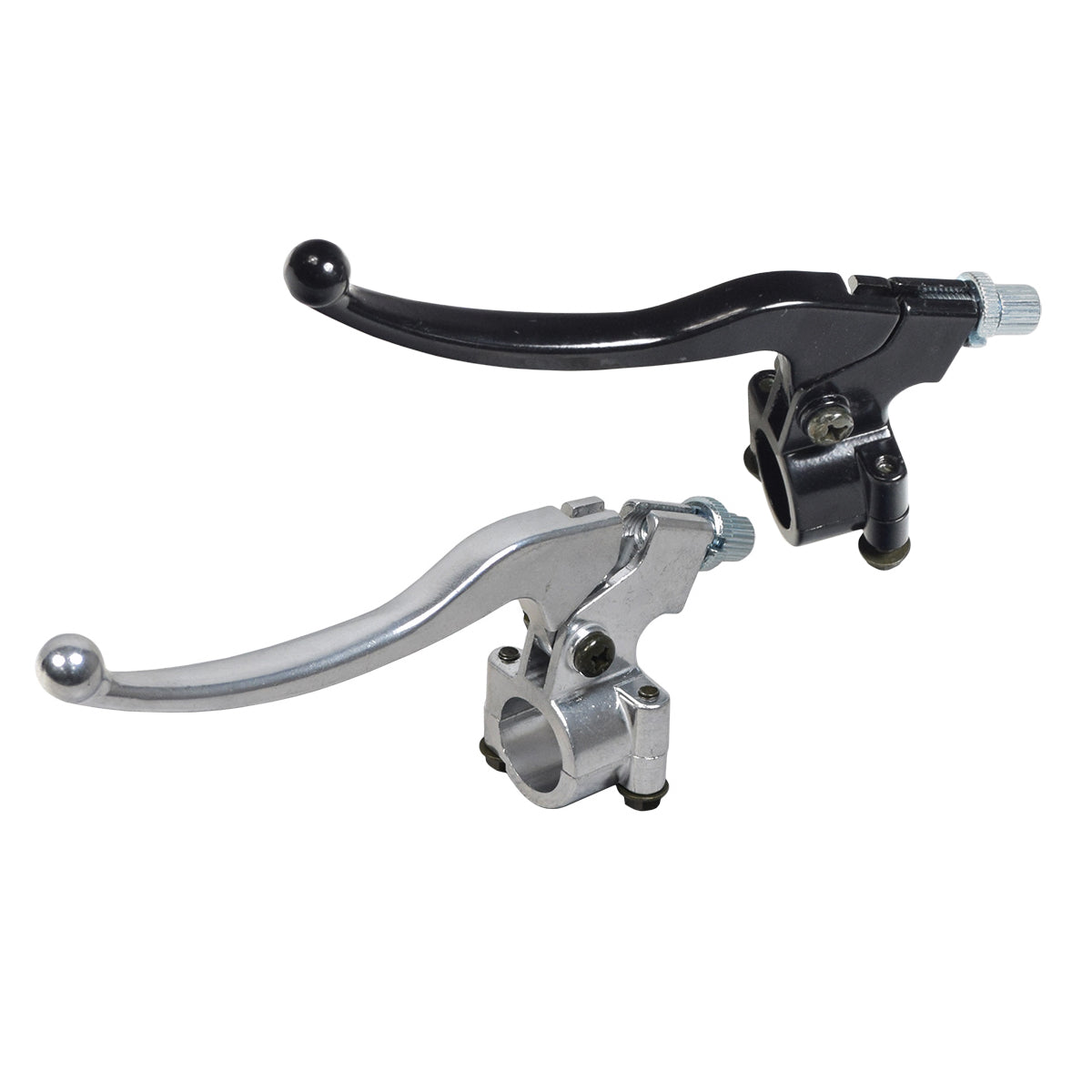 Left Brake Lever for the Coleman BT200X, CT200U Trail & CT200U-EX Mini Bikes, featuring a robust, heavy-duty design with a black handle and silver lever, suitable for ATV-type braking systems.