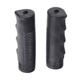 M100 Black Vinyl Handle Grip Set for Wheelchairs (Set of 2): Close-up of two black handle grips, each 4 long, designed to fit standard 7/8 wheelchair handles.