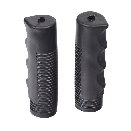 Handgrip for Drive Wheelchairs and Transport Chairs (Set of 2) showing close-up of black cylindrical handgrips designed for durability, compatible with various Drive models, each measuring 4 inches in length and 7/8 inch in inner diameter.