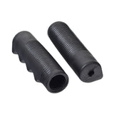 M100 Black Vinyl Handle Grip Set for Wheelchairs, featuring two black rubber grips, each 4 inches long, designed to fit standard 7/8 wheelchair handles.