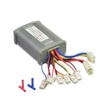 36 Volt 1000 Watt Controller for Monster Moto/MM-E1000, featuring multiple colored wires and connectors for battery, motor, charger, lock, throttle, brake, brake light, and pilot lamp.