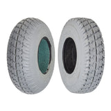 9x3 (2.80/2.50-4) Foam-Filled Mobility Tire with Durotrap C9210 Tread, featuring in-cut tread for efficient rolling and superior grip, shown in close-up with smooth profile and central hole.