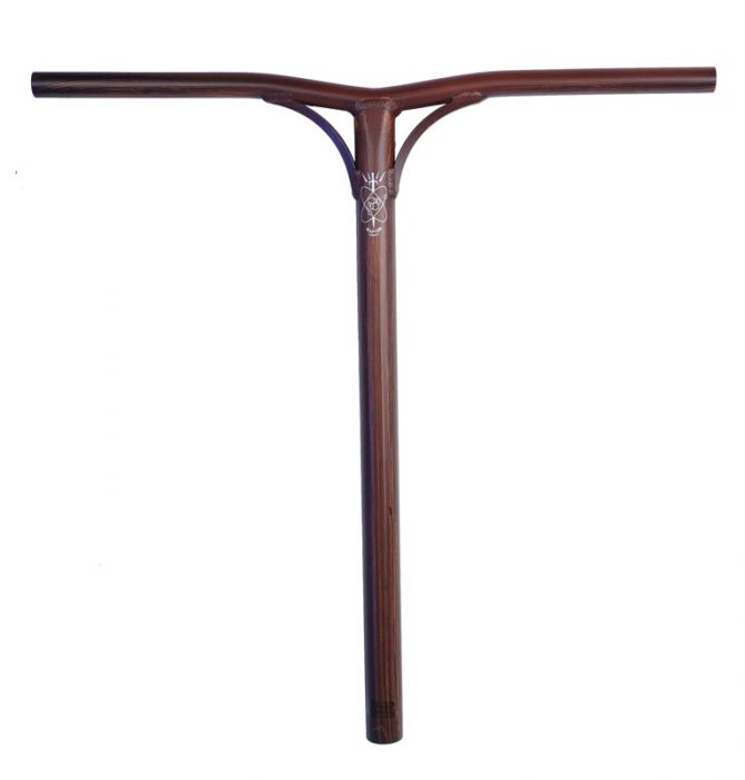 RTR Helium2 Aluminum Bar featuring a brown handlebar with a white logo.