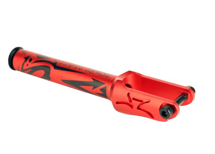 AO Graffiti Fork for Kick Scooters, featuring a sleek, lightweight design made from durable 6061 T6 aluminum, compatible with most scooter wheels and SCS clamps.