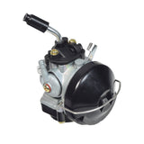 High Performance Carburetor for 48cc - 80cc 2-Stroke Bicycle Engine Kits: A black and silver carburetor with an internal canister filter, black plastic shroud, and stiff wire loop.