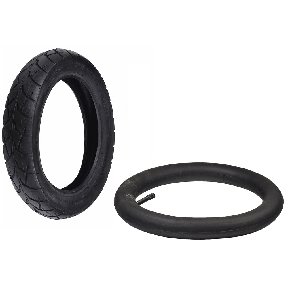 12-1/2x2-1/4 Tire & Inner Tube Set for the Razor RSF350 featuring a durable black rubber tire with an inner tube and straight Schrader valve stem.