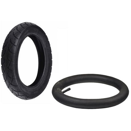 12-1/2x2-1/4 Tire & Inner Tube Set for the Razor Dash, featuring a durable black rubber tire and inner tube with a straight Schrader valve stem, ideal for electric scooters.