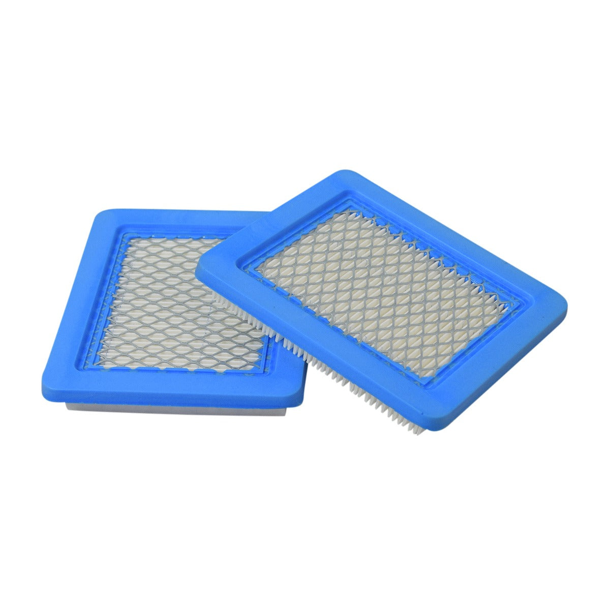 Air Filter (399959, 491588) for Briggs & Stratton Engines (Set of 2) showing two blue and silver filters with urethane seals, designed for various small engine models.