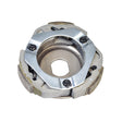 Clutch Shoe Assembly for 150cc Hammerhead Off-Road® Go-Karts, featuring a metal circular object with a central hole, essential for go-karts with 4-stroke GY6 engines, includes clutch pads, springs, and backing plate.