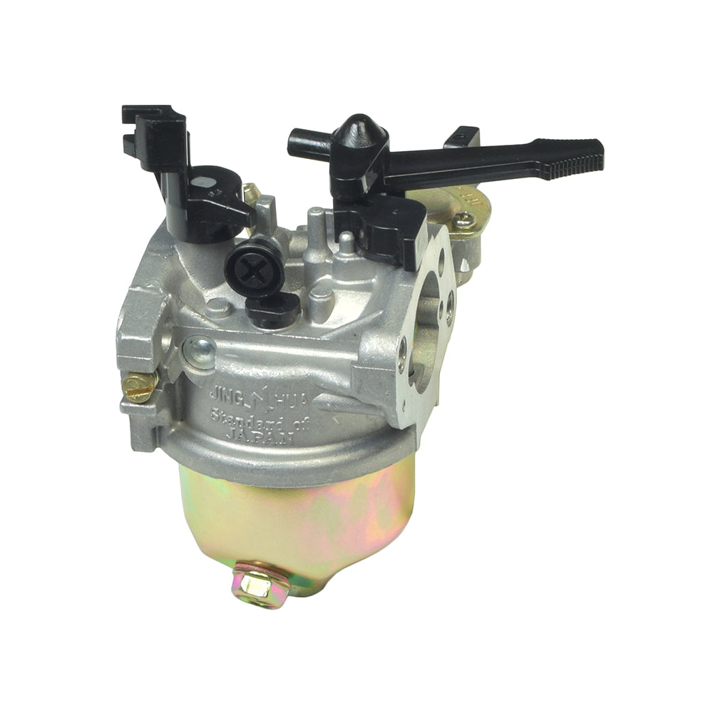 Carburetor with 24 mm Air Intake for the Hammerhead Off-Road® 80T & Mudhead® Go-Karts, featuring a close-up of metal components, screws, and manual choke for enhanced engine performance.