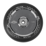 110 mm AO Helium Kick Scooter Wheel featuring a sleek black design with white text, including pre-installed Titen ABEC 9 bearings. Ideal for mixing and matching with other wheels.