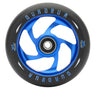 110 mm AO Quadrum Kick Scooter Wheel featuring a black and blue design with a blue rim, pre-installed Titen ABEC-7 bearings, and a 5-spoke pattern.