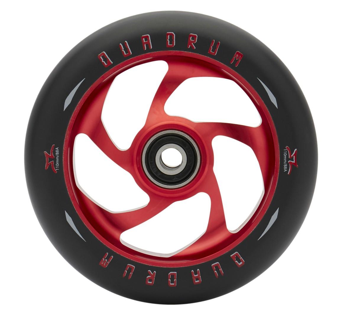 110 mm AO Quadrum Kick Scooter Wheel featuring a 5-spoke design with pre-installed Titen ABEC-7 bearings and a spacer.