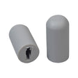 Gray Rubber Tips for 5/8 Flat Invacare Style Wheelchair Wheel Locks (Set of 2), showing a close-up of the gray cylindrical rubber tips with a hole for the brake lever.