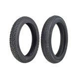 16x2.50 Tire for Bikes & Scooters featuring a directional tread pattern for optimal traction and water displacement, suitable for both front and rear rims.