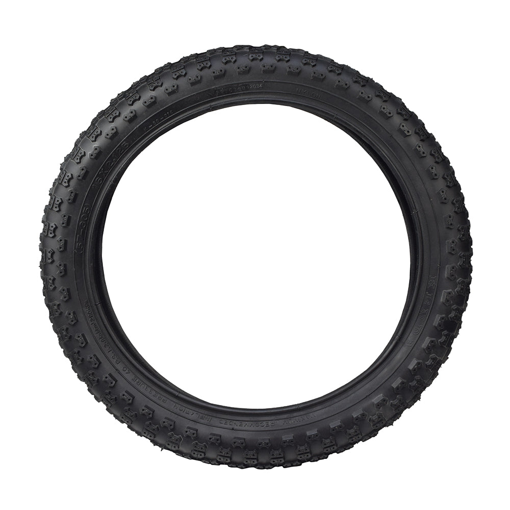 16x2.125 Tire with K50 Knobby Tread for Adult Trikes & Recumbent Bikes, featuring a black, circular design and knobby texture for enhanced traction on various surfaces.