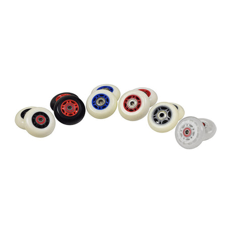 68 mm Wheels with Bearings for Razor RipStik® RipSter, RipStik® RipSter DLX, & Sole Skate (Set of 2) featuring a close-up view of multiple wheels, showcasing their smooth finish and pre-installed bearings.