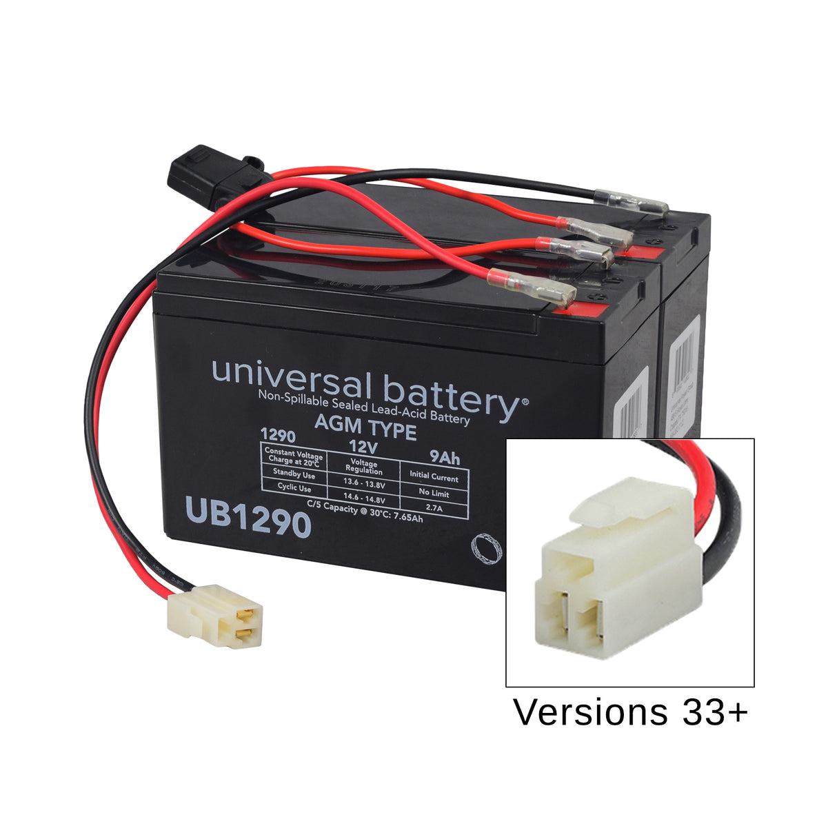 24 Volt Battery Pack for the Razor MX350, Versions 9+, featuring a black battery with red and black wires, suitable for later models.