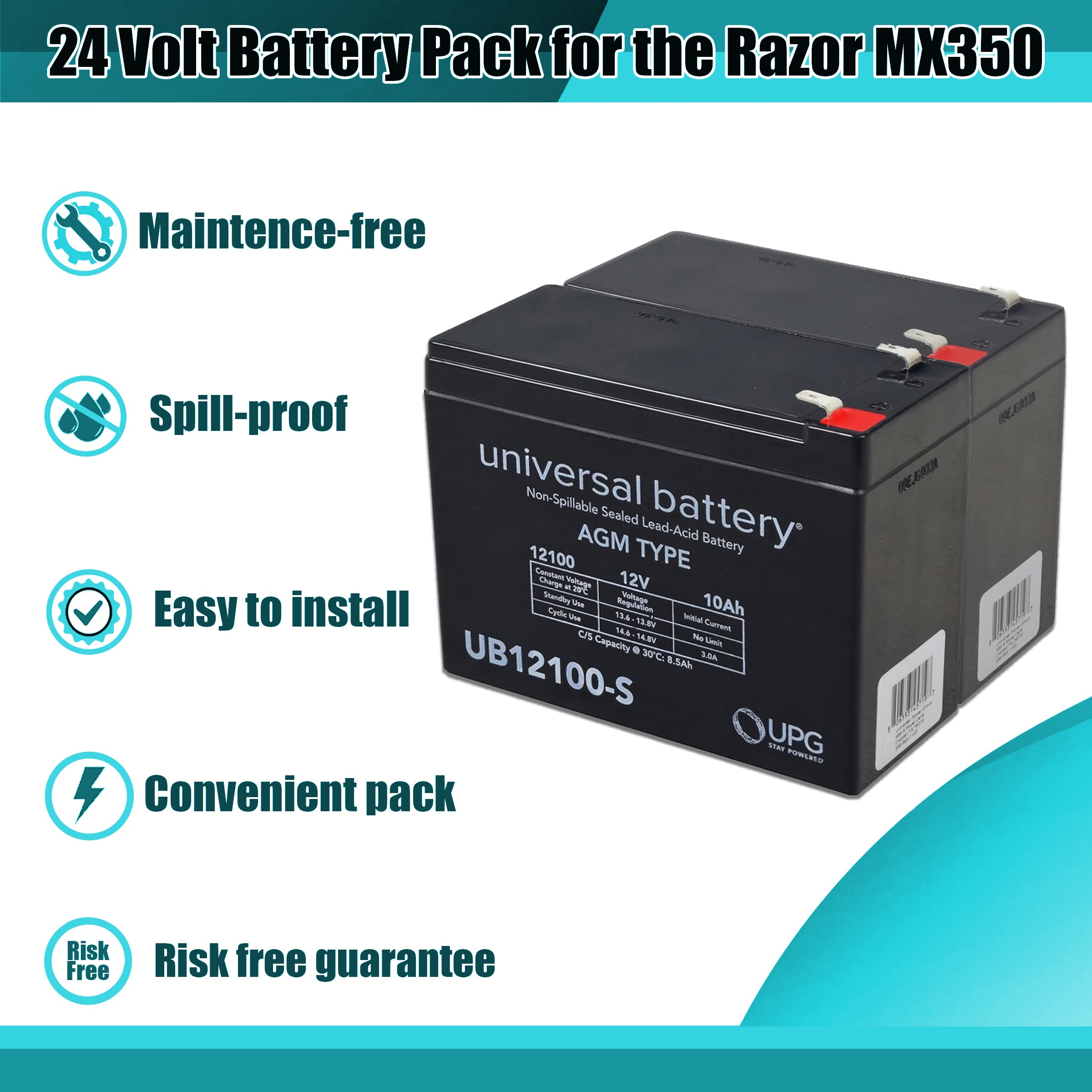 24 volt battery for razor dirt bike best sale