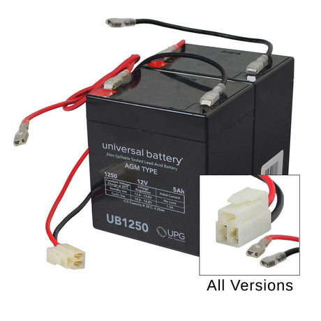 24 Volt Battery Pack for the Razor E175, featuring a black battery with red and white wires and a close-up of the wiring harness and plugs.