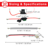 36 Volt Battery Pack for the Razor MX500 showing a detailed wiring diagram and comparison of black and red wires, with a close-up of the battery and wiring harness.