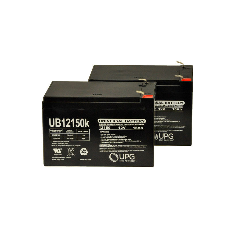 24 Volt Standard Battery Pack for the Go-Go LX with CTS Suspension, featuring two black sealed lead acid batteries, suitable for Go-Go LX mobility scooters, ensuring high performance and extended running time.