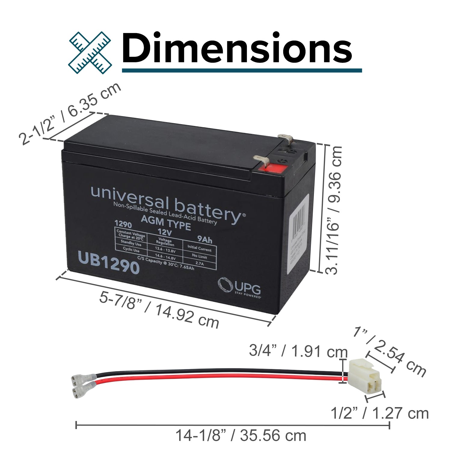 12 Volt Battery for the Razor E-Punk featuring a black rectangular battery with red and black wires, white text, and a close-up view of electrical components.